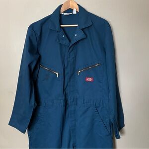 Vintage 90s DICKIES navy blue long sleeve coveralls workwear streetwear sz 46 R